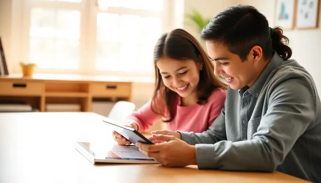 A parent assessing online information with caution.