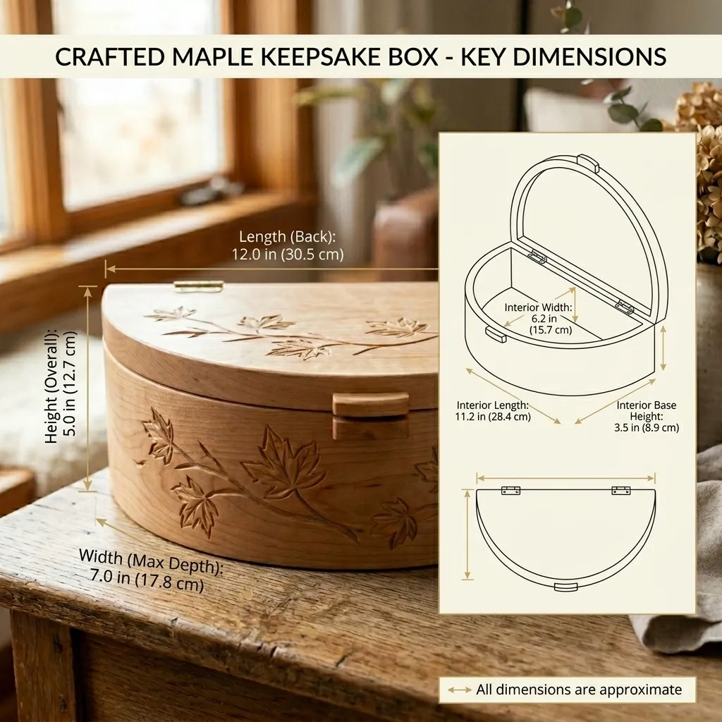 Wooden Decorative Box Maple Leaf Nature Home Decor