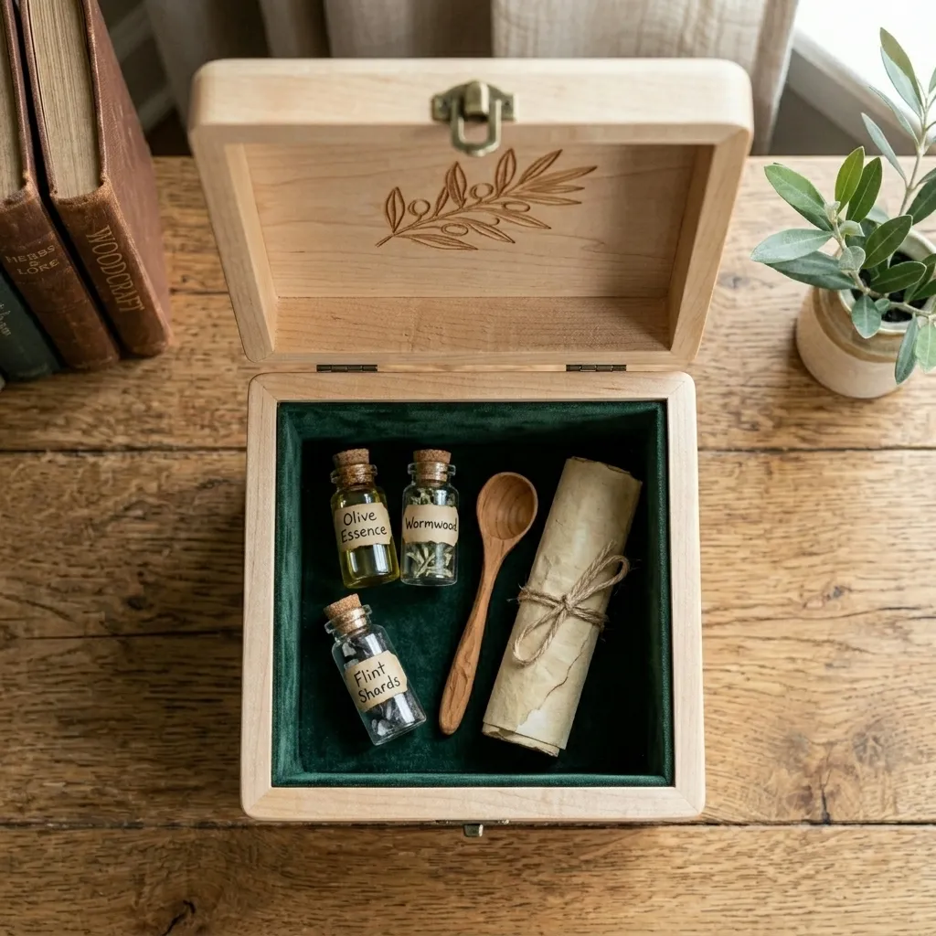 Wooden Decorative Box Olive Leaf Nature Home Decor