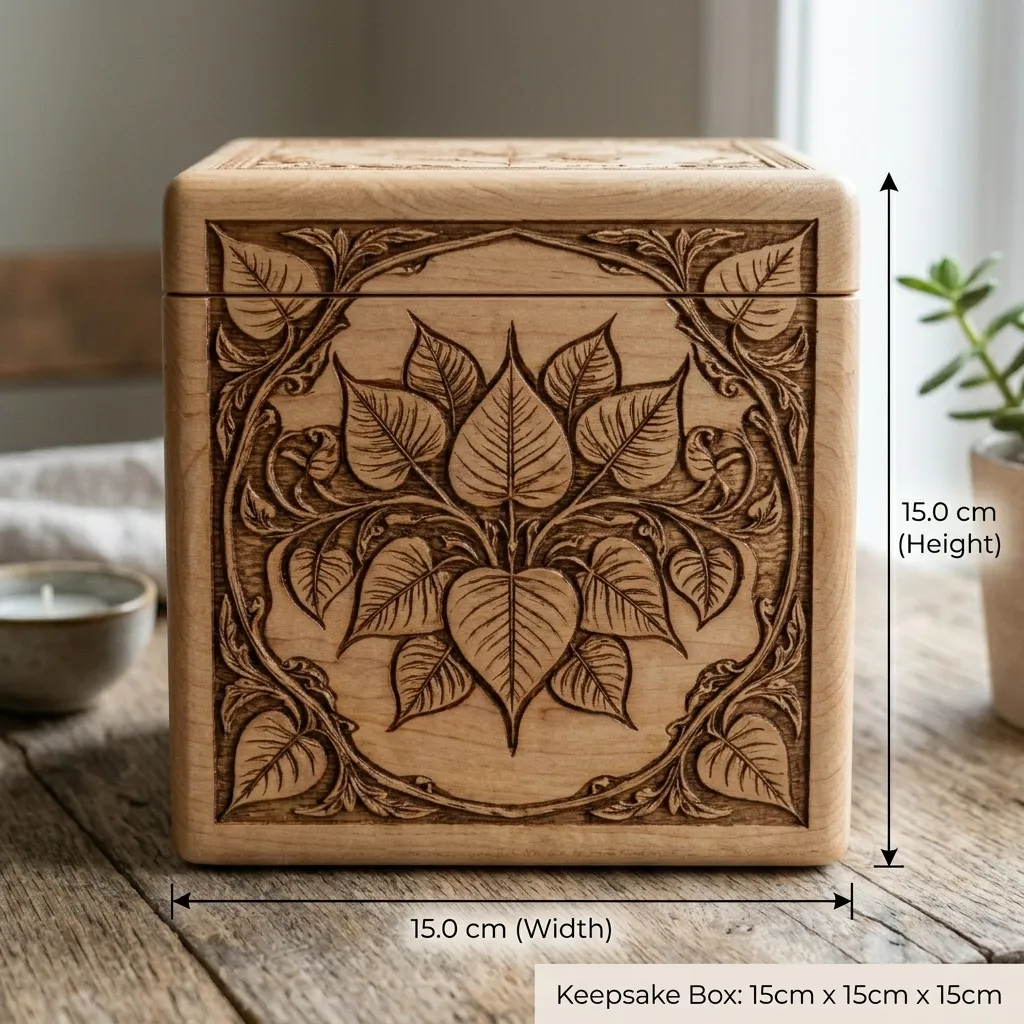 Wooden Decorative Box Bodhi Leaf Nature Home Decor