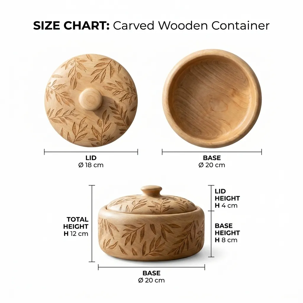 Wooden Decorative Box Eucalyptus Leaf Nature Home Decor